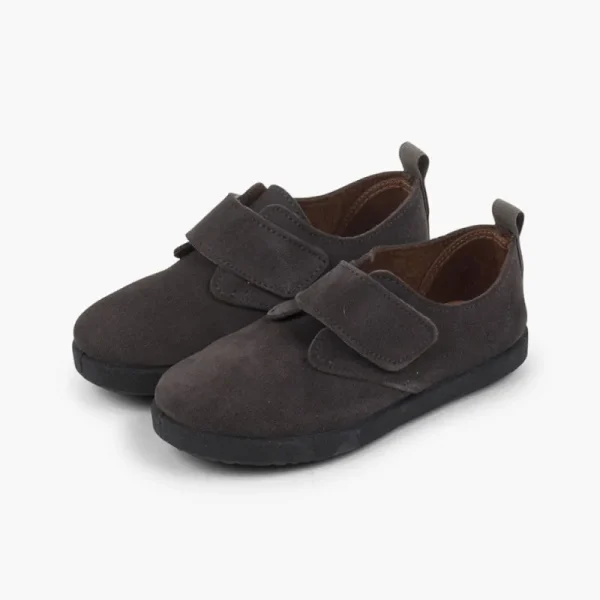 Pisamonas Bluchers De Tiras Aderentes Casual Em Pele De Camurca Best Sale