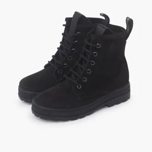 Pisamonas Botas Camurca Estilo Militar Criancas Cor Preto Clearance