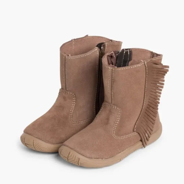 Pisamonas Botas Meninas Camurca Com Franjas Cor Cinzento-Acastanhado Store