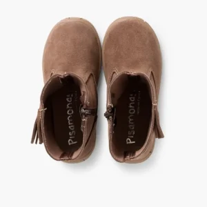 Pisamonas Botas Meninas Camurca Com Franjas Cor Cinzento-Acastanhado Store