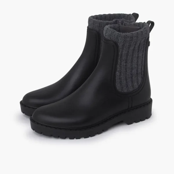 Pisamonas Botins Galocha La Marmorizada E Sola Track Cor Negro-Gris Cheap