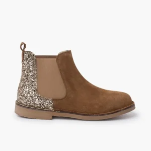 Pisamonas Botins Menina Camurca Com Traseira Glitter Best Sale