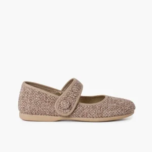 Pisamonas Merceditas Menina Tweed Fecho Tira Best