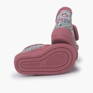 Pisamonas Pantufas Bota Flores Liberty Fecho Aderente Cor Rosa Outlet