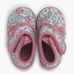 Pisamonas Pantufas Bota Flores Liberty Fecho Aderente Cor Rosa Outlet