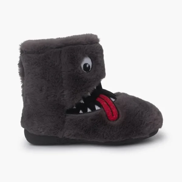 Pisamonas Pantufas Bota Inverno Desenho Monstro Cor Cinzento Best Sale