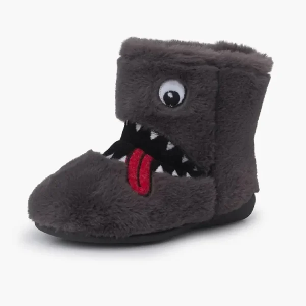 Pisamonas Pantufas Bota Inverno Desenho Monstro Cor Cinzento Best Sale