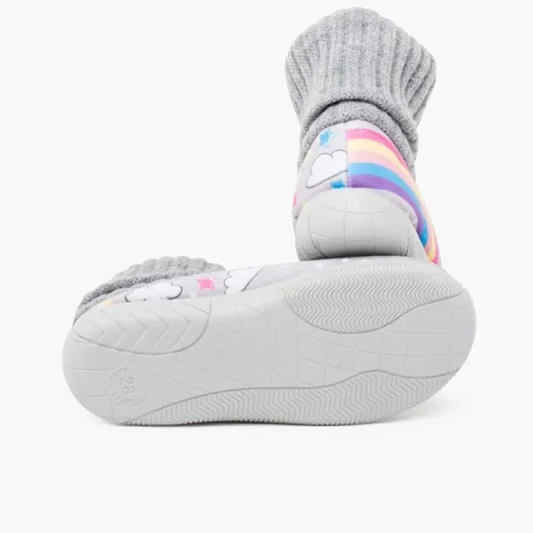 Pisamonas Pantufas Rebordo Meia La Unicornio Cor Cinzento Fashion