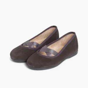 Pisamonas Sabrinas Menina Camurca Com Elastico Cruzado Tipo Ballet Discount