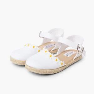 Pisamonas Sandalia Alpargata Fecho Fivela Margaridas Cor Branco Cheap