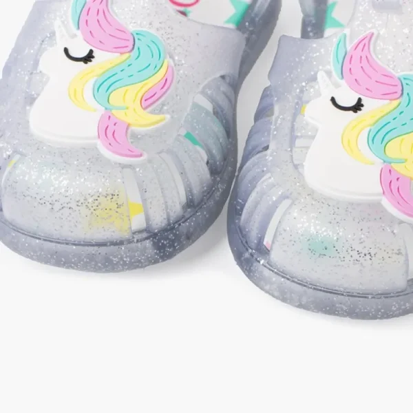 Pisamonas Sandálias De Borracha Glitter Unicornio Tira Aderente Store