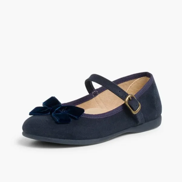 Pisamonas Sapatos Merceditas Menina Fivela Laco Veludo Discount