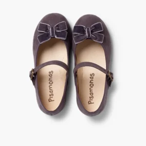 Pisamonas Sapatos Merceditas Menina Fivela Laco Veludo Discount