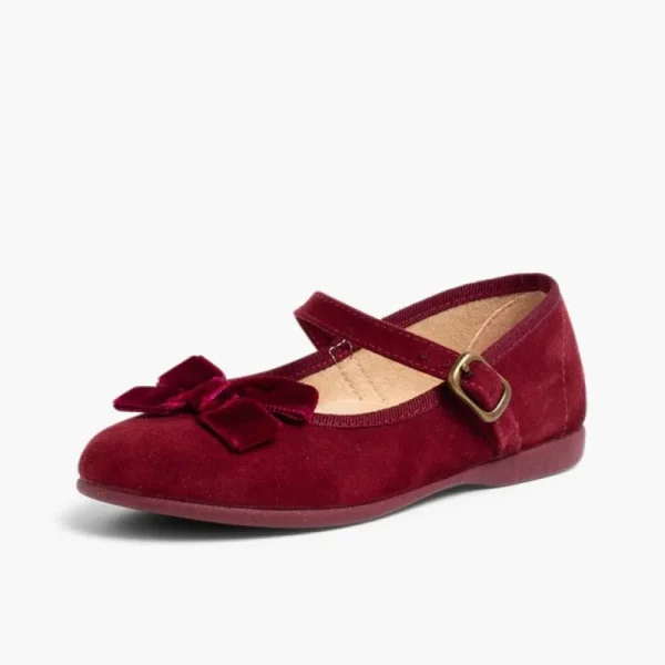 Pisamonas Sapatos Merceditas Menina Fivela Laco Veludo Discount